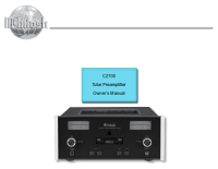 McIntosh C2700 - Owners manual